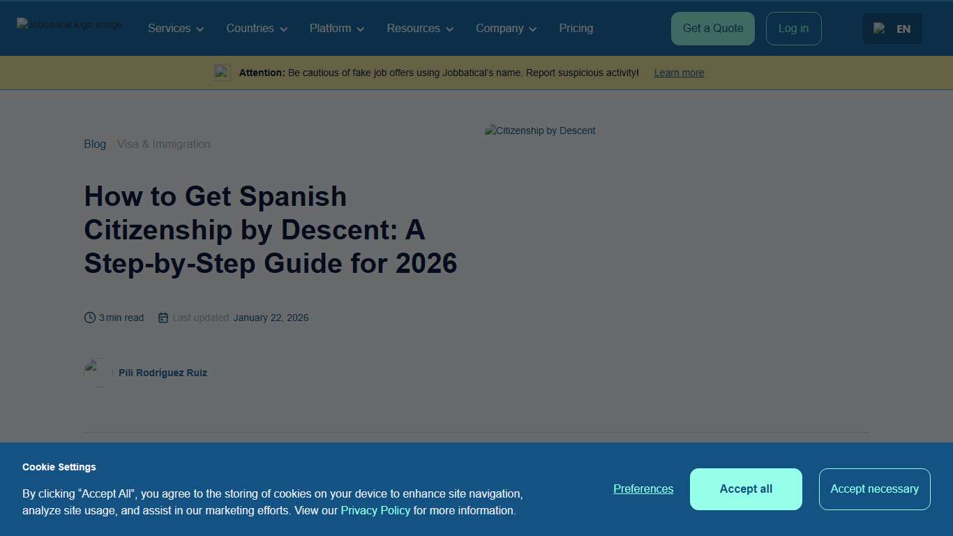 Spanish Citizenship by Descent 2026: Step-by-Step Guide to Apply